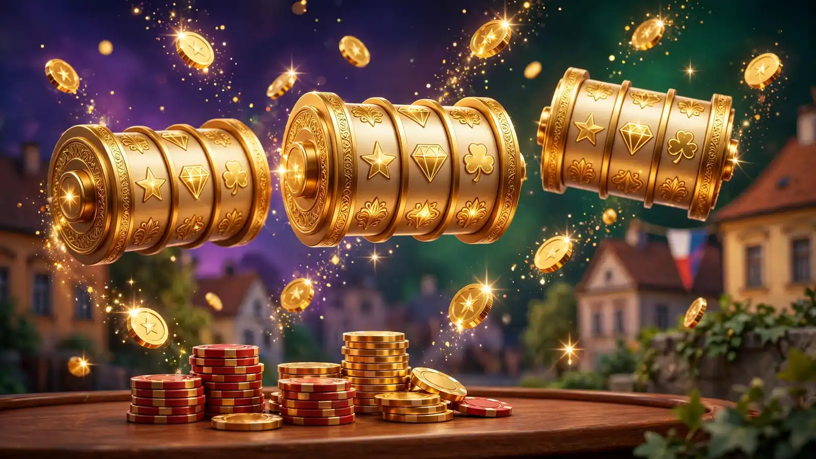 Třpytivé free spiny a casino žet'na stole